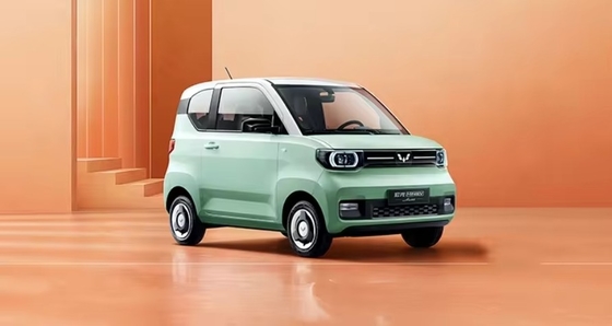 Pure Electric Wuling Mini EV Car 3 Door 4 Seat Hatchback with Max Speed 100km/h Blue